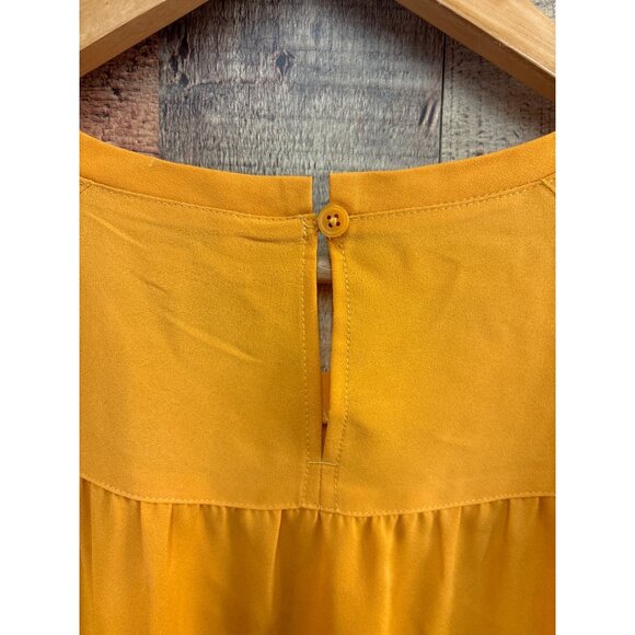 Loft Outlet Womens Mustard Ruffle Sleeve Blouse Size L - Picture 5 of 7